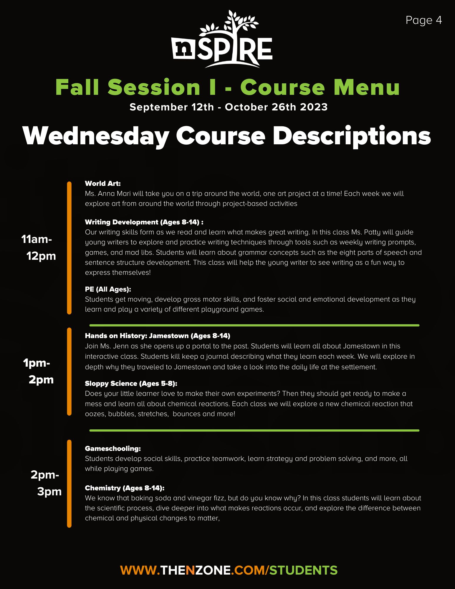 Wednesday-Descriptions